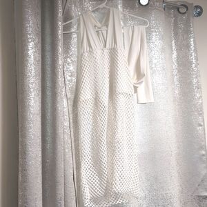 Fashion Nova‎ Off White Mesh Fish Net Bodysuit Dress Size Large